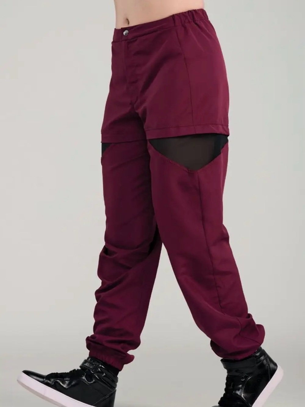 Weissman Mixify Mesh Panel Joggers Black Cherry Adult Medium